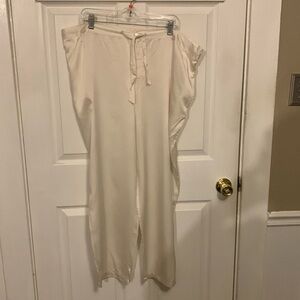 Women’s Silk Wide-Leg Coquette Minimalist Quite Luxury Lounging Pants Size 1X